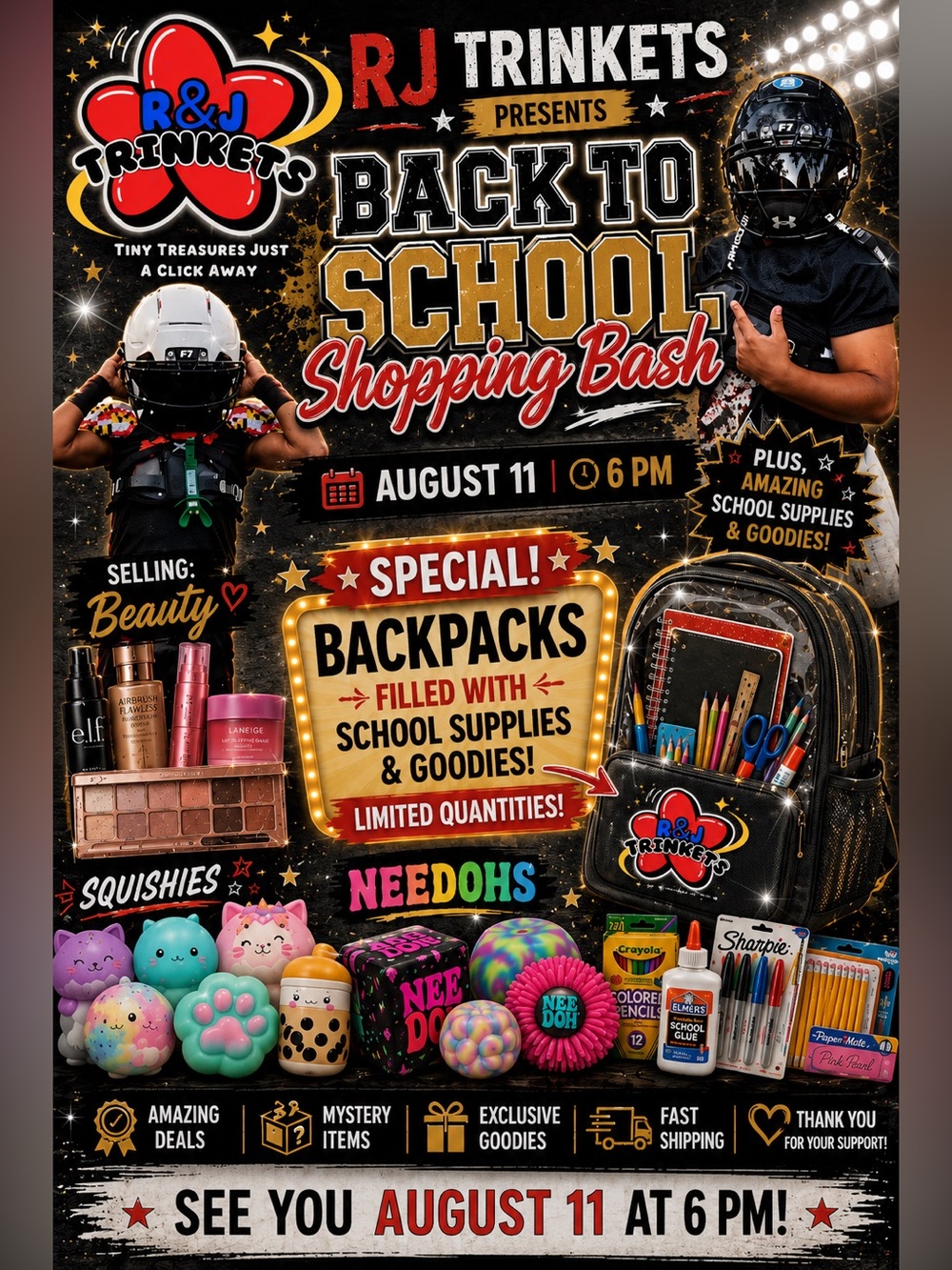 August 11 at 6 pm - beauty, needoh, squishies
